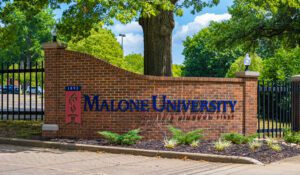 Malone University Sign