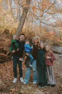 Rachel Hunka, campus pastor with her family
