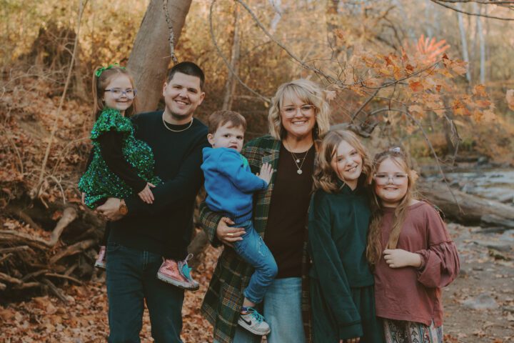 Rachel Hunka, campus pastor with her family